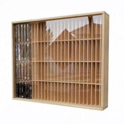 100Grids Wall Mount Storage Shelf Cassette Tape Storage Rack Wooden Storage Rack