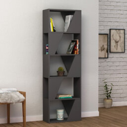 Gigi Modern Diagonal Freestanding Bookcase Stylish 5-Tier Storage Unit
