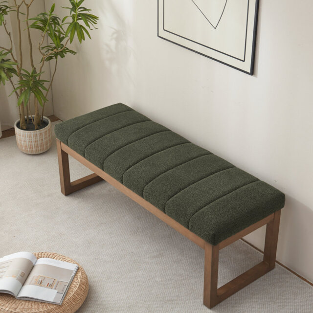 Boucle Upholstered Bench