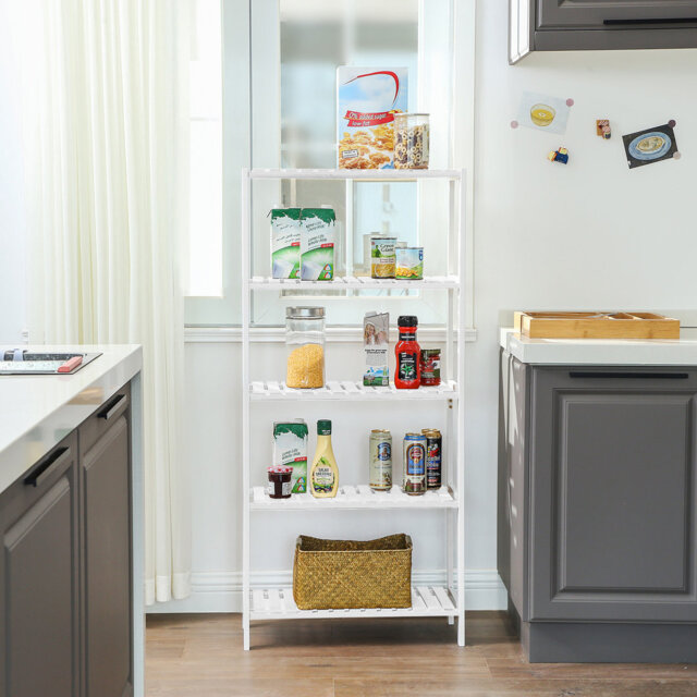 Solid Wood Freestanding Bathroom Shelves