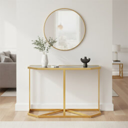 Horizon Black Tempered Glass Console Table