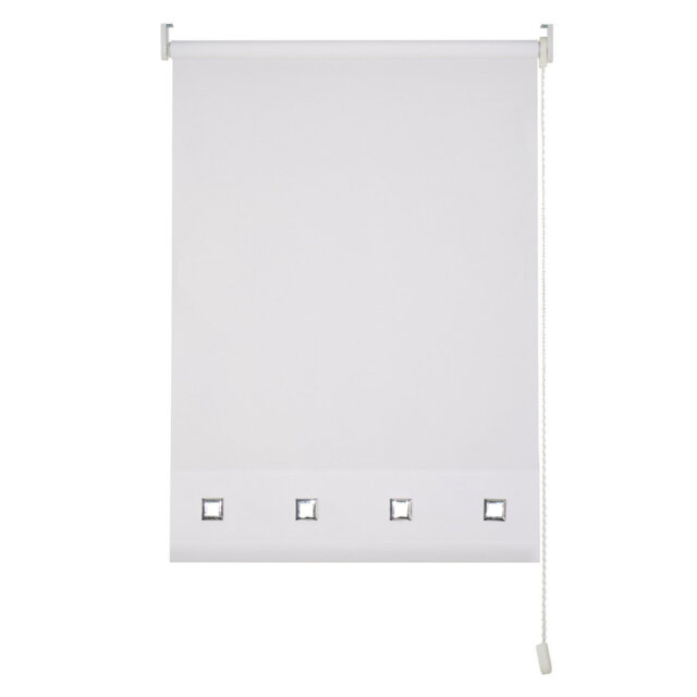 Semi Sheer Daylight Roller Blind with Chrome Eyelet Detail