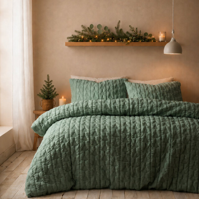 Tamba Leaf Pinsonic Christmas Duvet Cover Set
