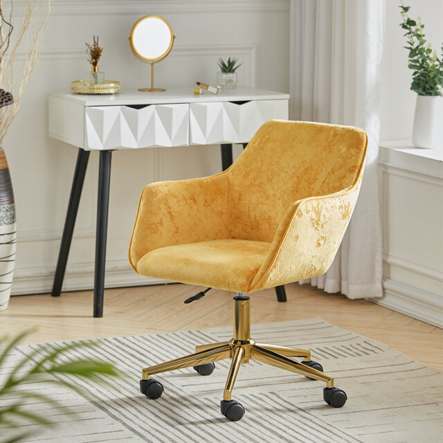 Aeliana Soft Velvet Swivel Desk Chair Office Chair by Wayfair