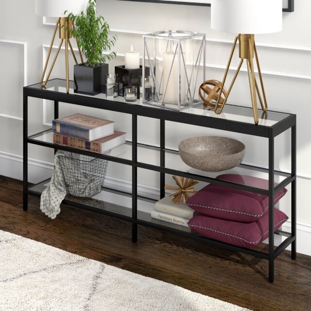 Alexis 162.6cm Glass Top Console Table