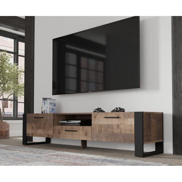 TV stand Anri 200 cm grange oak black matt