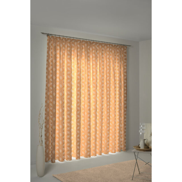 Delmira Retro Floret Slot Top Opaque Curtain