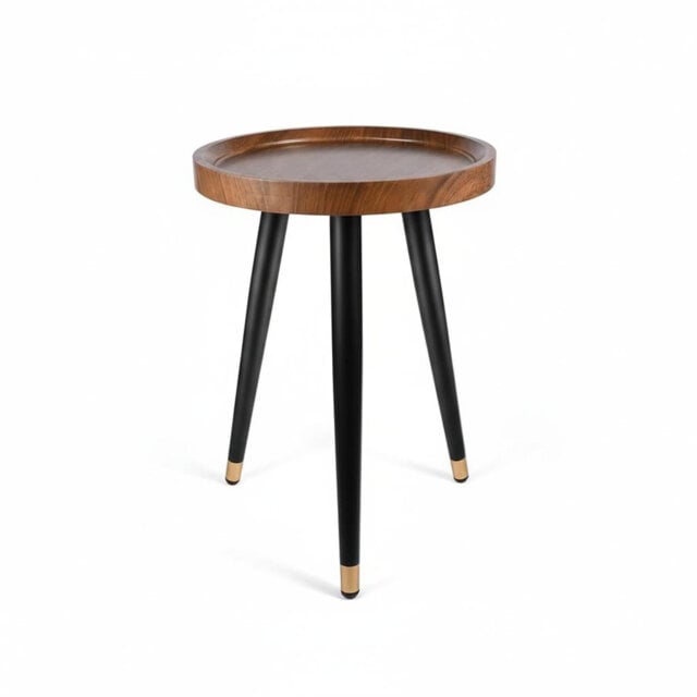 Modern Mid-Century Wood & Metal Indoor Plant Stand Table