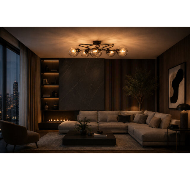 Glass Semi Flush Mount