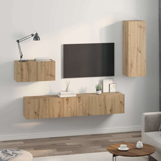 Wall TV Cabinet Wall-Mounted 4 Pcs 200 X 30 X 30 Cm