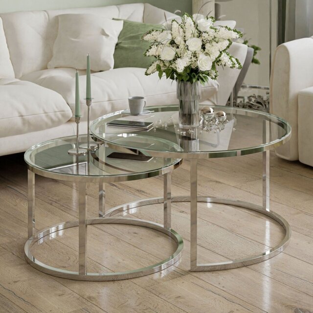 Alkaios 2 Piece Glass Coffee Table