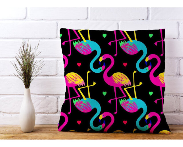 Stansted Vivid Flamingo Scatter Cushion with Filling