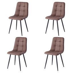 50cm H Cotton Blend Upholstered Metal Side Chair