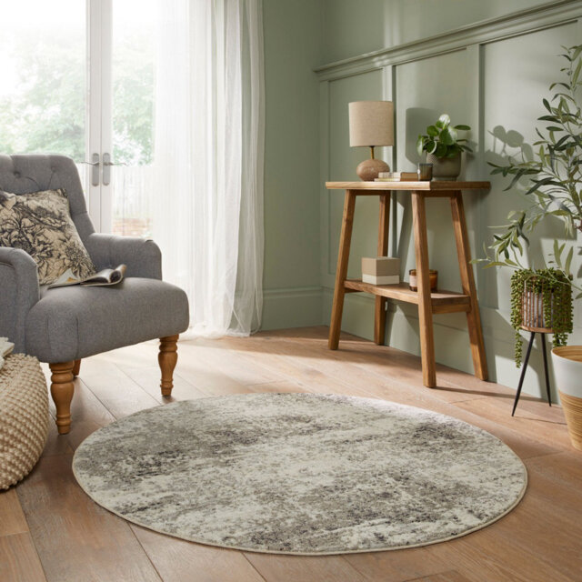 Grey Abstract 7Mm Thick Anti Shed Rug, Stain Resistant Modern Rug For Bedroom, & Living Room