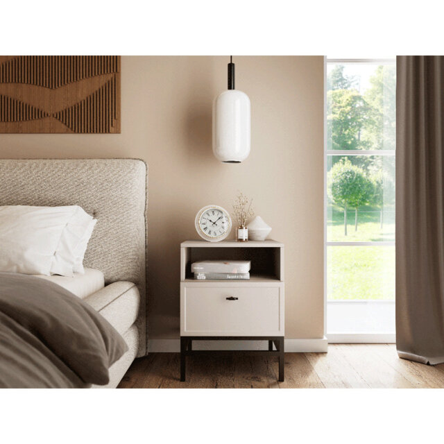 Bagga 45cm W Manufactured Wood Bedside Table