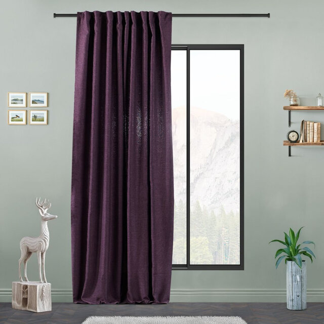 Extra Long & Extra Wide Faux Linen Decorative Curtain Single Panel