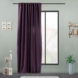 Extra Long & Extra Wide Faux Linen Decorative Curtain Single Panel