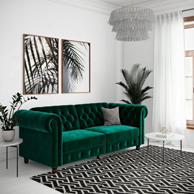 Dimmitt 3 Seater Velvet Sofa