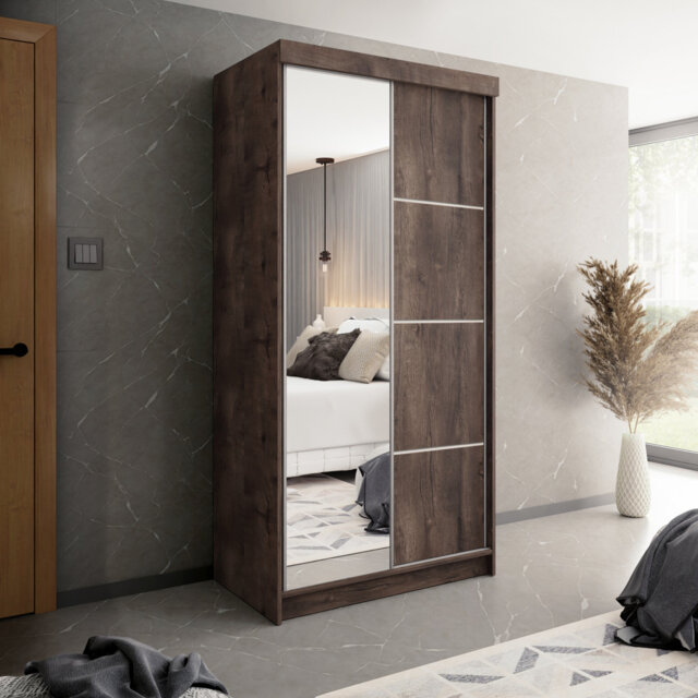 Albree 2 Door Glass Wardrobe