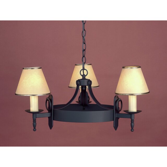 Grandfield 3 - Light Waggon Wheel Chandelier