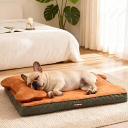 Orthopedic Dog Bed With Removable Headrest Bolster, Washable Pet Bed With Egg Crate Foam, Waterproof Dog Bed For Head & Joints Support, Comfy Pet Bed