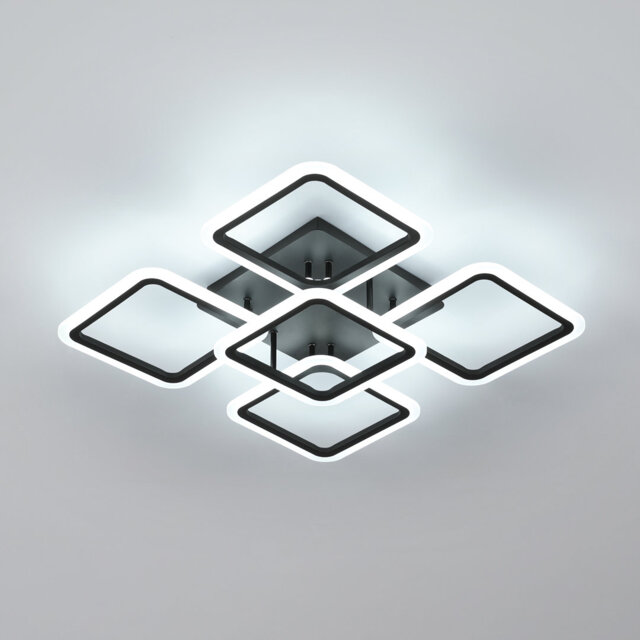Acrylic Modern Square-Shaped 5-Light LED Semi Flush Mount Light
