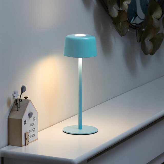 Rechargeable Table Lamp Portable Cordless Battery Powered Touch Lamp With 3 Brightness Levels Dimmable LED (Blue, 1 Pack)
