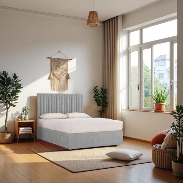 Upholstered Bed with Mattress