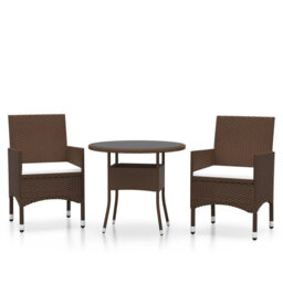 Solid Wood and Poly Rattan Garden Bistro Set