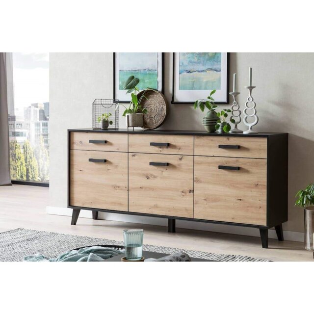 Lilbourn 186Cm Wide 3 Drawer Sideboard