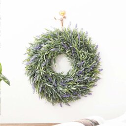 30cm Round Artificial Lavender Hanging Wreath for Decoration