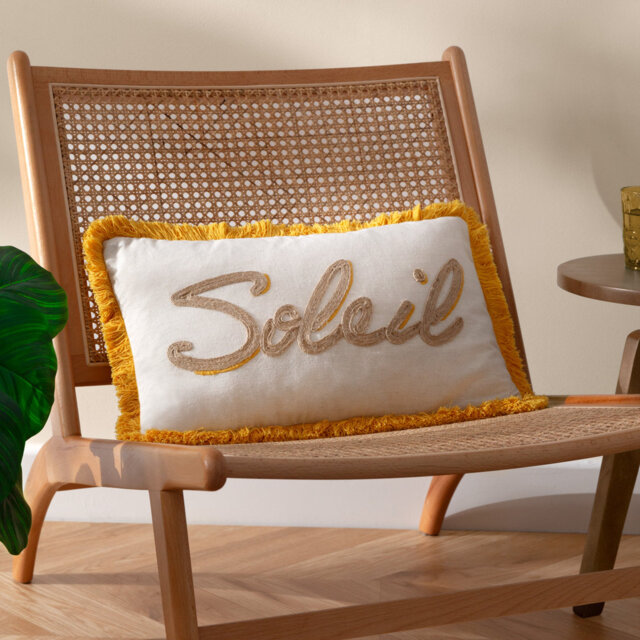 Soleil Yellow Rectangular Cushion