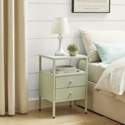40cm W Metal Bedside Table