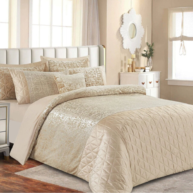 Polyester Geometric Duvet Cover with Pillowcases