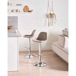 Swivel Upholstered Adjustable Height Counter Stool with Metal Frame