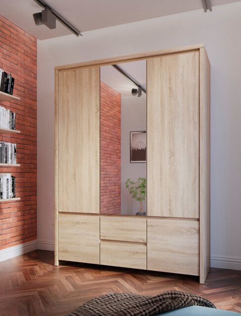 5 Door Manufactured Wood Wardrobe