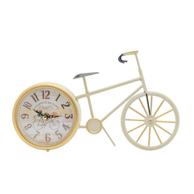 Analogue Metal Quartz Movement / Crystal Tabletop Clock in Gold/White/Black