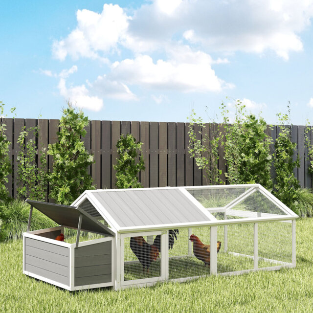 Chicken Run Wooden Chicken Coop Nesting Box for 48 Poultry White