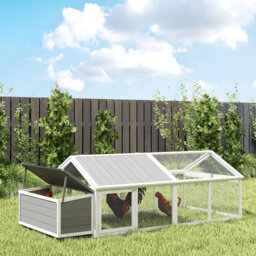 Chicken Run Wooden Chicken Coop Nesting Box for 48 Poultry White