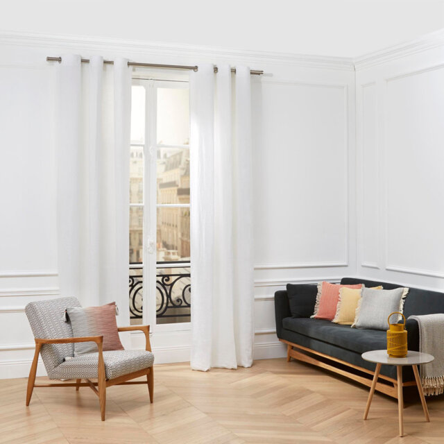 Linen Semi Sheer Curtain Single Panel