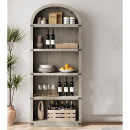 Arched Bookcase,tall Bookcase Farmhouse Display Storage Rack