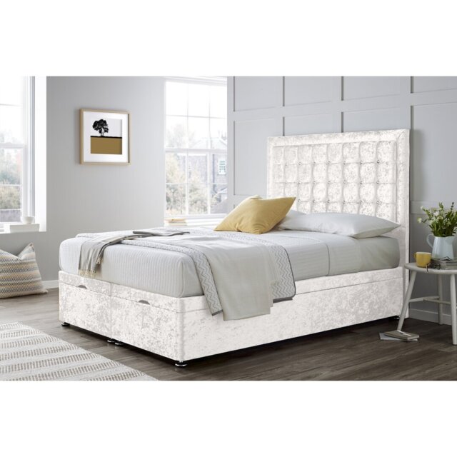 "Verona Florence End Lift Ottoman Divan Bed with 24"" Headboard on Struts"