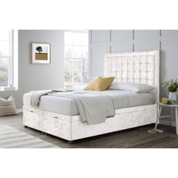 "Verona Florence End Lift Ottoman Divan Bed with 24"" Headboard on Struts"
