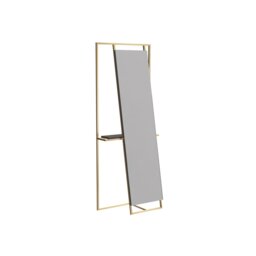 Euclid Stainless Steel Flat Floor Mirror with Shelves