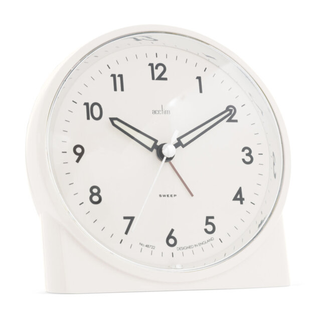 Acctim Arlo Non-Ticking Sweep Luminous Tipped Hands Analogue Backlight Alarm Clock