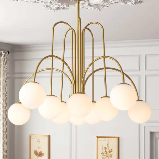 Spoffo 10-Light Modern Sputnik Ceiling Light Glass Bubble Chandelier