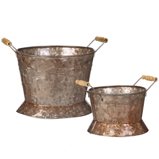 Apple Metal 2 Piece Basket Set