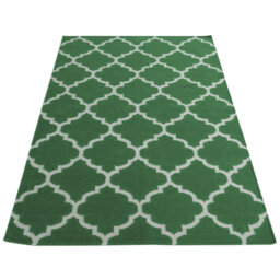 Elizabeth Handmade Kilim Wool Green Rug