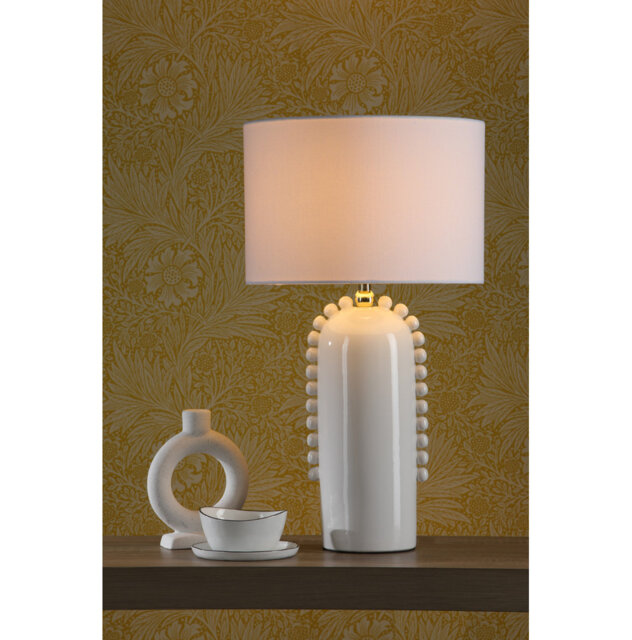 Dolce Table Lamp White Ceramic With Shade