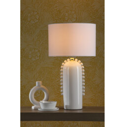 Dolce Table Lamp White Ceramic With Shade